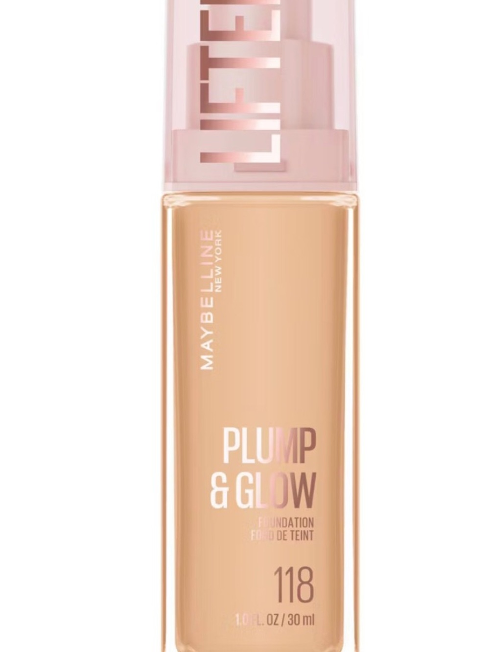 Lot of 2 Maybelline New York Lifter Plump & Glow Liquid Foundation 118 Pump Seal